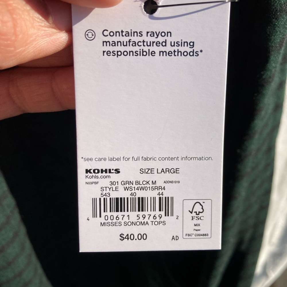 Sonoma Long Sleeve Button-down NWT - Picture 4 of 4